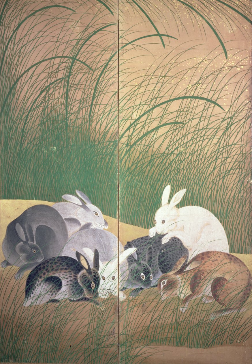 うさぎと秋の草、1700年頃 作： 日本語学校