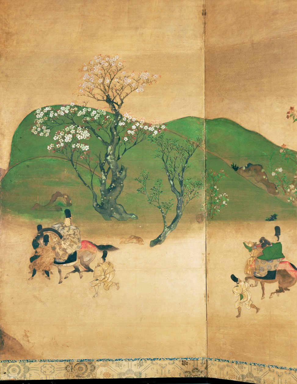 江戸時代の春の将軍ツーリング（1603-1867）（紙にインク） 作： 日本語学校
