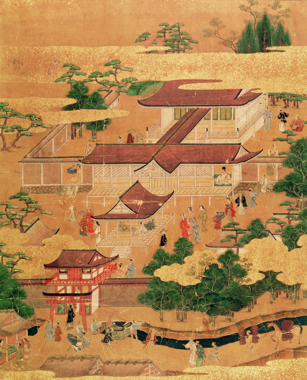 日本の裁判所の生涯と娯楽、土佐学校、江戸時代、c.1800（シリーズからの引用） 作： 日本語学校