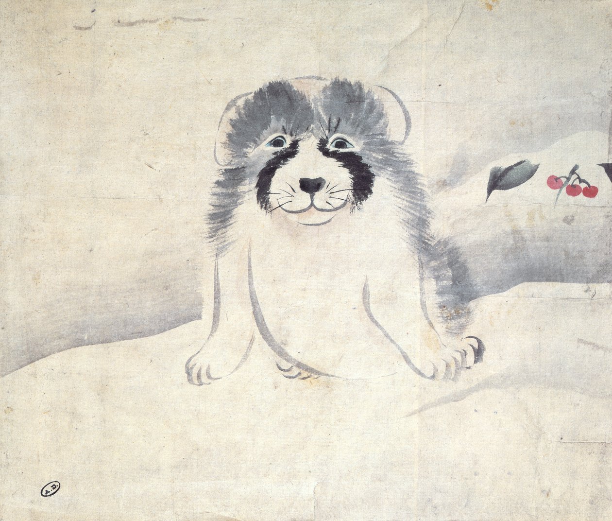 犬（紙にトイレ） 作： 日本語学校