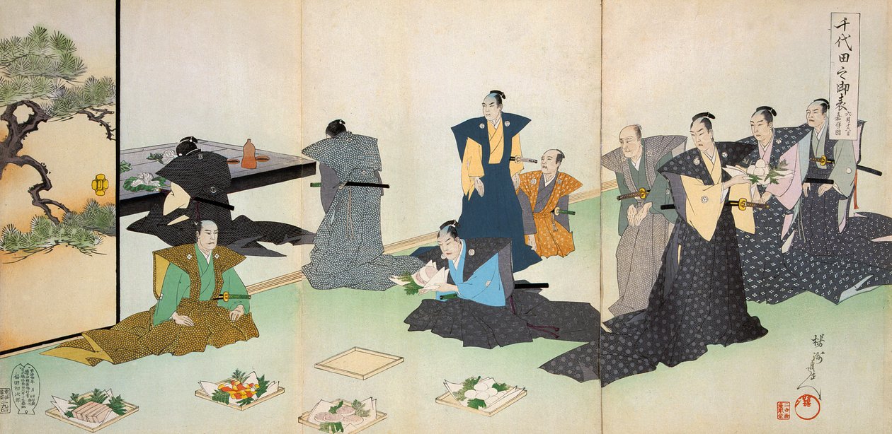 食物の供物（色木版画） 作： 日本語学校