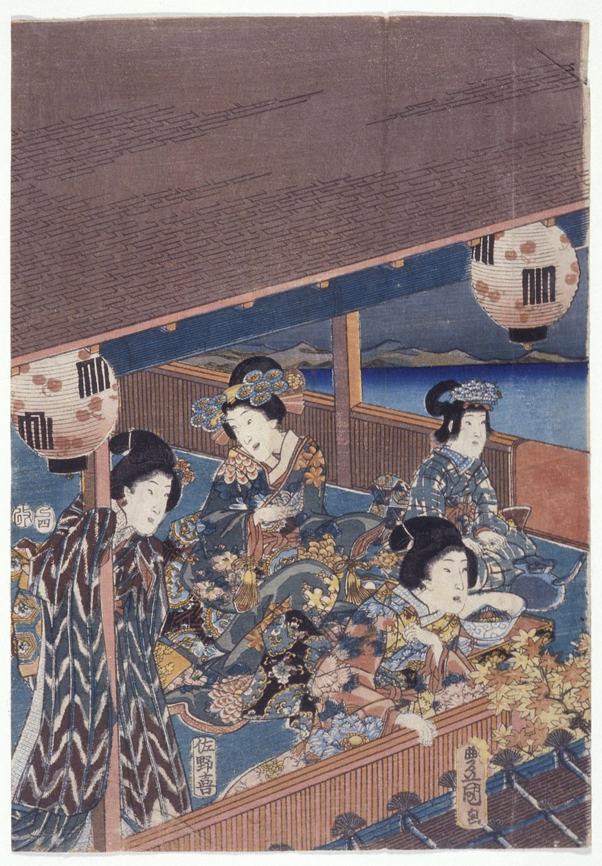 源氏三連祭壇画の一部（カラー木版画） 作： 日本語学校