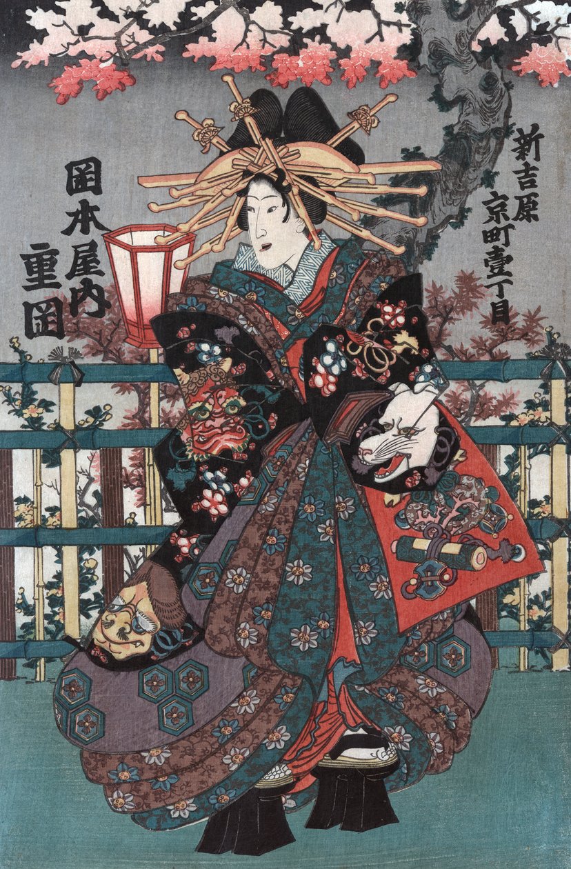 花魁道中三部作より右隻 作： 日本語学校