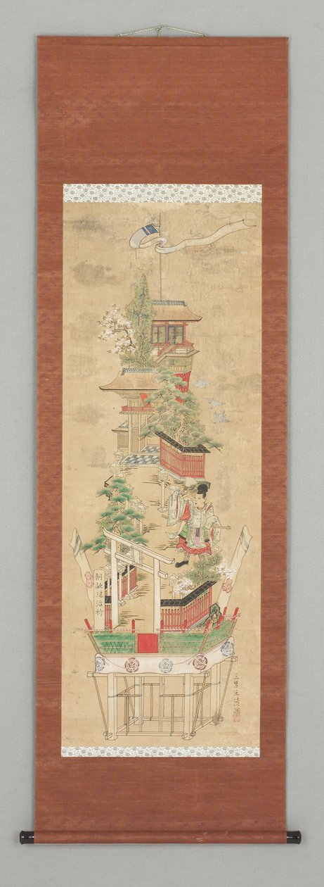 19世紀初頭の浮世絵シーン（掛軸） 作： 日本語学校