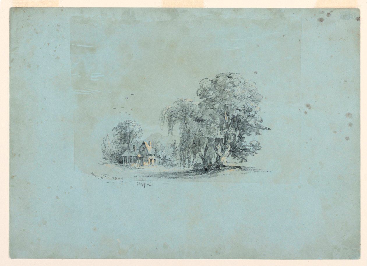 デッサン、田園風景、1847年 作： ジャスパー・フランシス・クロプシー