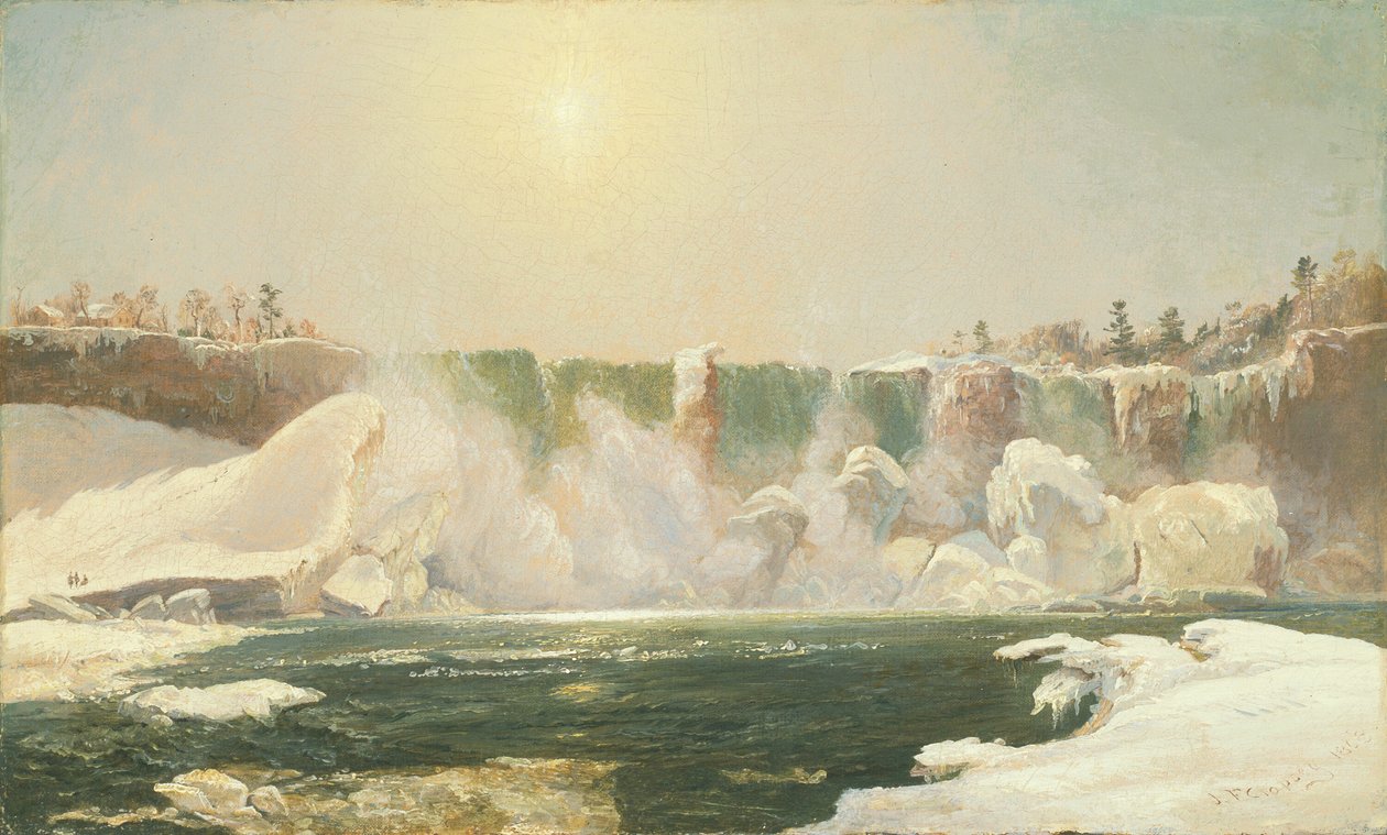 1868年、冬のナイアガラの滝。 作： ジャスパー・フランシス・クロプシー