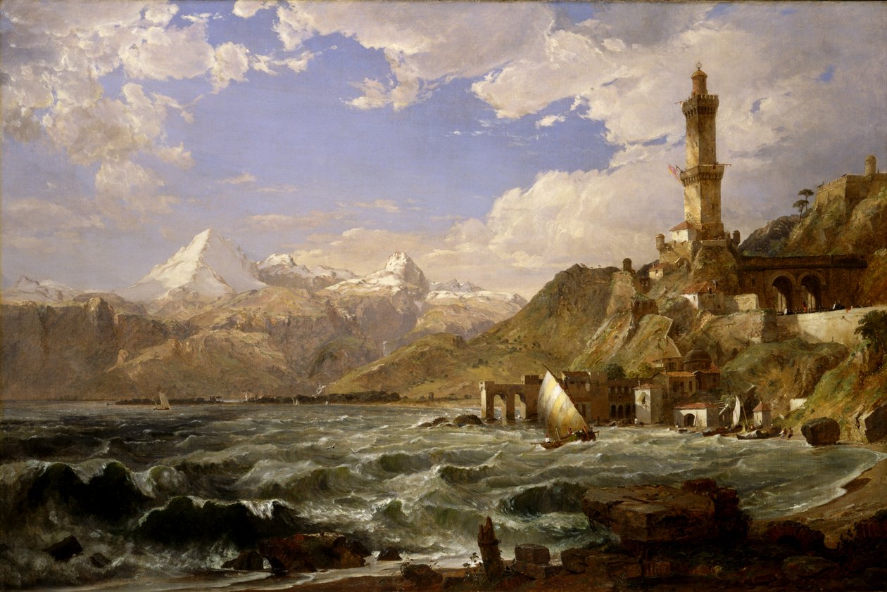 ジェノバの海岸（1854年 作： ジャスパー・フランシス・クロプシー