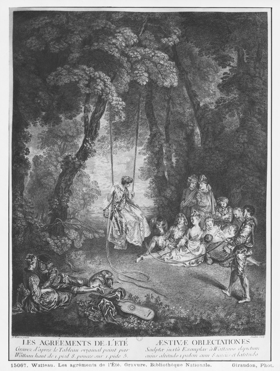 フランソワ・ジュラン（1697-1778）によって刻まれた夏の快楽 作： ジャン・アントワーヌ・ヴァトー