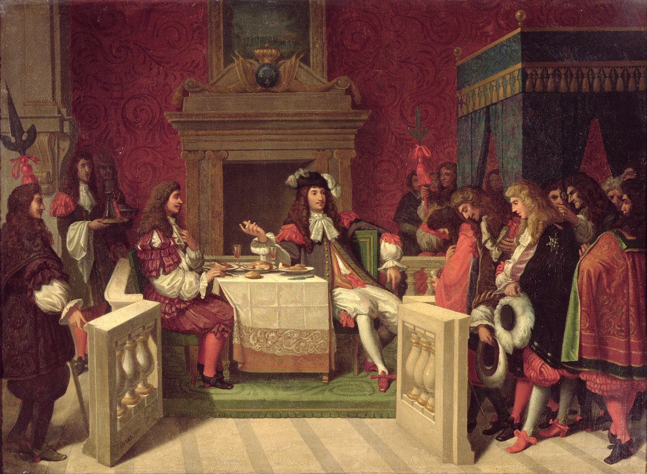 モリエール（1622-73）ルイ14世との食事（1638-1715）1857 作： ジャン・オーギュスト・ドミニク・アングル
