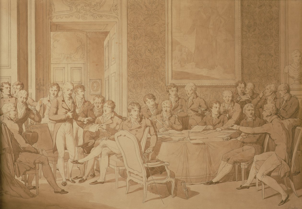 1815年のウィーン議会（鉛筆とトイレ）（参照：217258） 作： ジャン＝バティスト・イザベイ