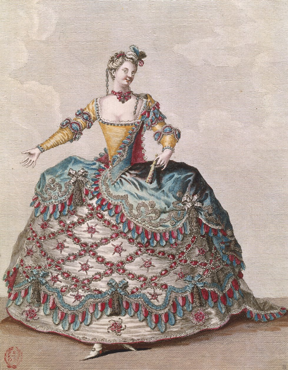 オペラバレエ「Les Indes Galantes」のインド人女性の衣装、ジャンフィリップラモー作（1683-1764）c.1735 作： ジャン・バプティスト・マーティン