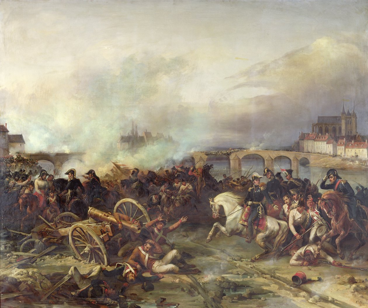 モンテローの戦い、1814年2月18日 作： ジャン＝シャルル・ラングロワ