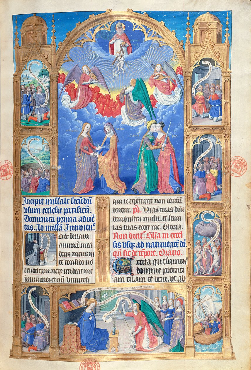 Ms 412ミセル・ド・パリのオープニングページ、c.1475 作： ジャン・フーケ