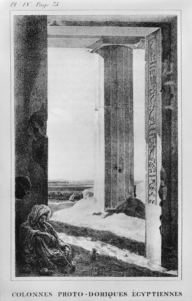 エジプトの柱、エジプトとヌビアから書かれた手紙のイラスト（プレートIV、75ページ）1833年発行 作： ジャン・フランソワ・シャンポリオン