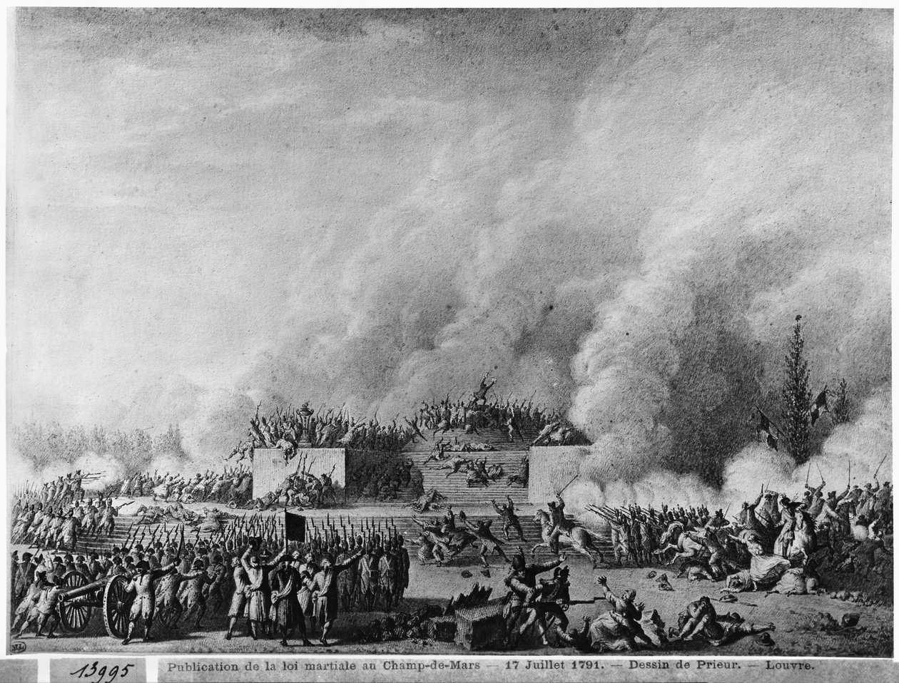 1791年7月17日、パリのシャンドマルスで戒厳令を発表 作： ジャン・ルイ・ザ・ヤング・プリウール