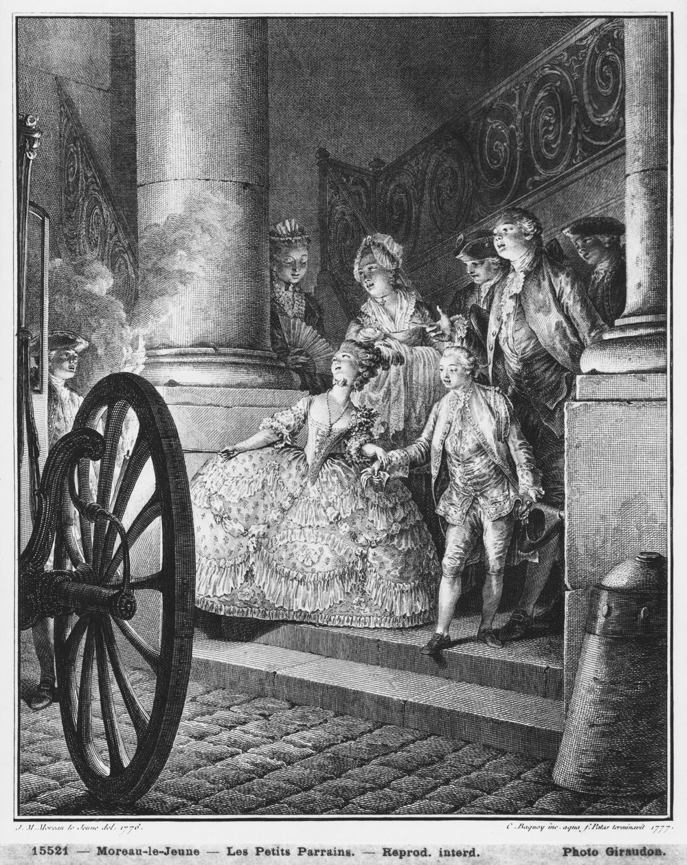 リトルゴッドファーザーズ、1776年、1777年にピエールチャールズバコイ（1759-1829）とチャールズエマニュエルパタス（1744-1802）によって彫刻 作： ジャン＝ミッシェル・ザ・ヤング・モロー