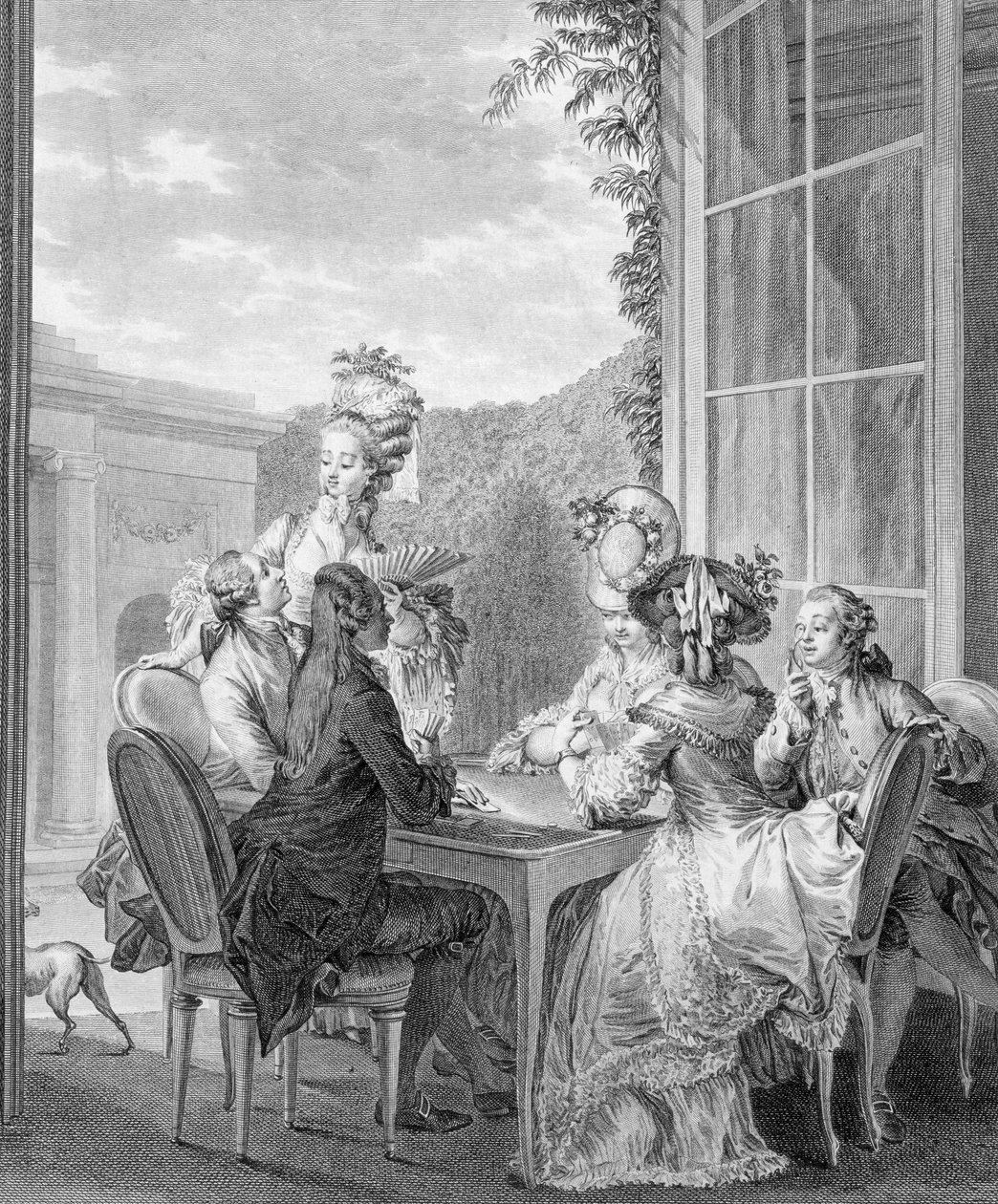 ホイストパーティー、1783年、ジャンダンブルン（1741-c.1808）によって彫刻 作： ジャン＝ミッシェル・ザ・ヤング・モロー