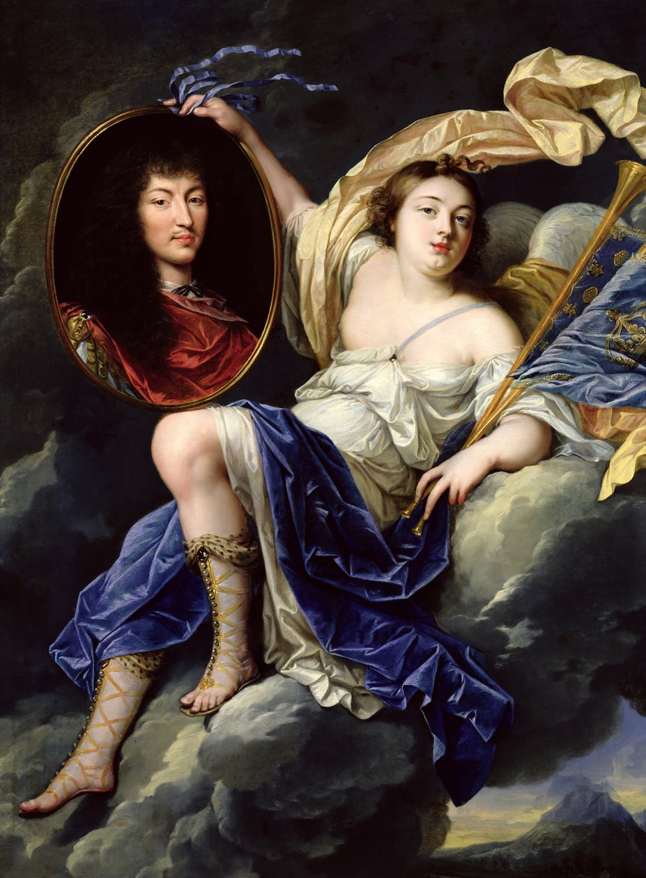 フランスにルイ14世（1638〜1715年）の肖像画を紹介する名声 作： ジャン・ノクレ