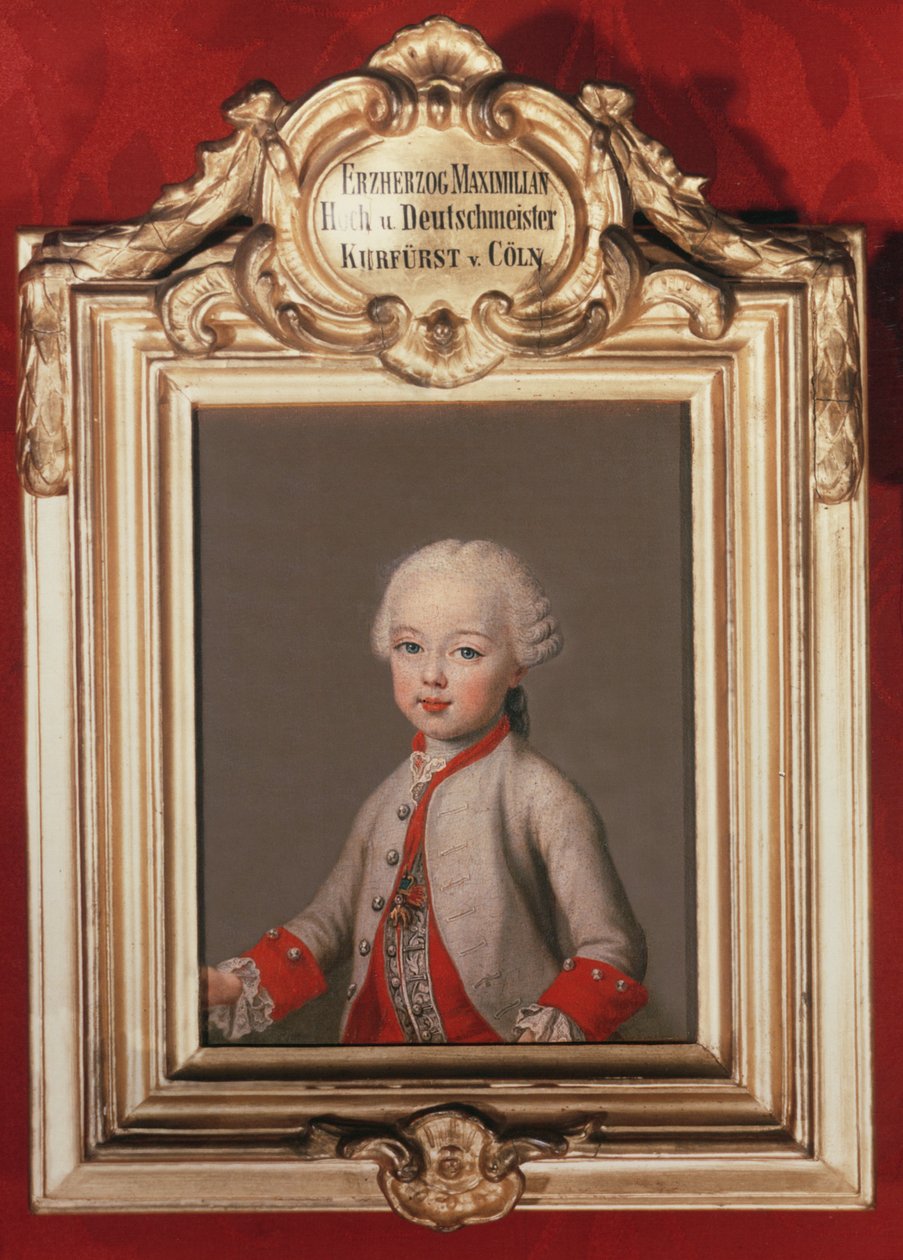 マクシミリアン（1756-1801）フランシス1世の末っ子とオーストリアのマリアテレジア（1717-80）ケルン大司教、1762年 作： ジャン・エティエンヌ・リオタード