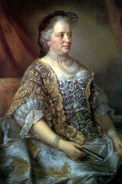 1762年のオーストリア、ハンガリー、ボヘミアの主権者マリアテレジアの肖像 作： ジャン・エティエンヌ・リオタード