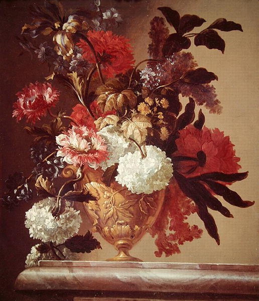 花瓶の花（油彩・キャンバス） 作： ジャン＝バティスト・モノノワイエ