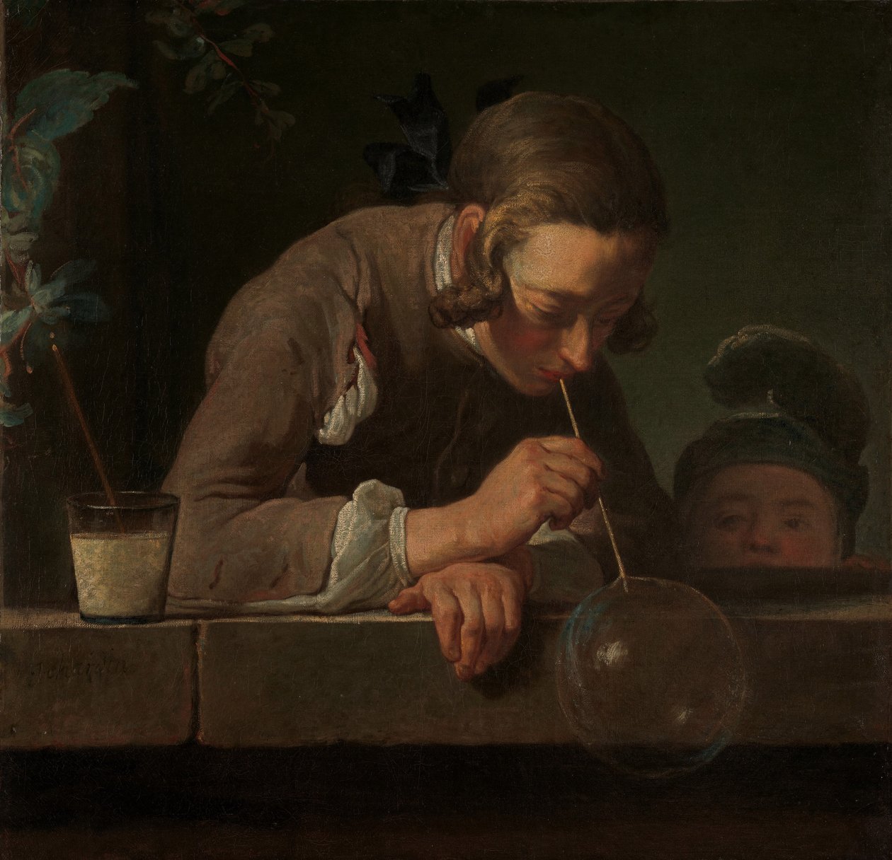 シャボン玉、c.1733-34（帆布に油彩） 作： ジャン・バプティスト・シメオン・シャルダン