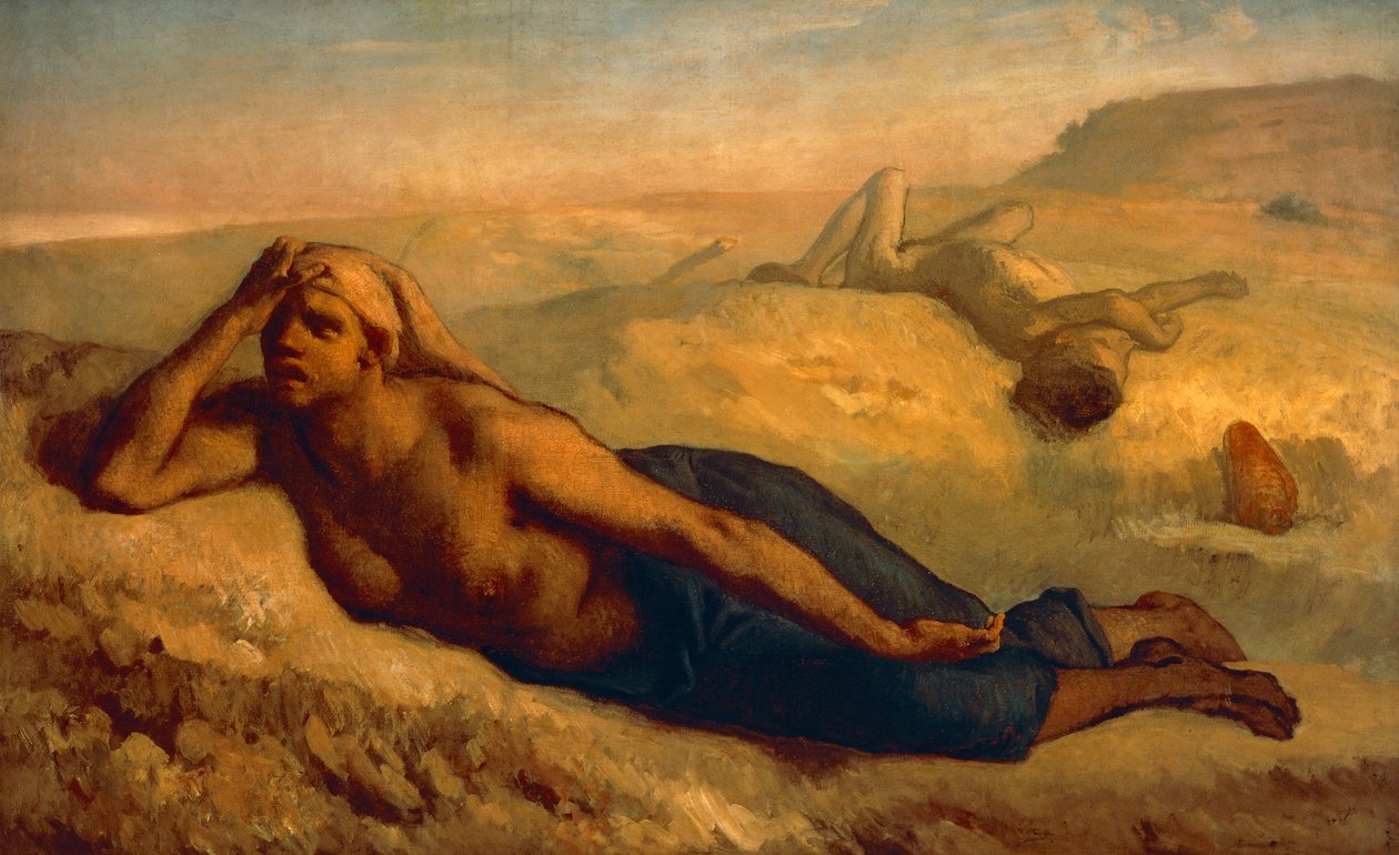 「ハガルとイシュマエル」ジャン‐フランソワ・ミレー画（1814-1875年）。 作： ジャン・フランソワ・ミレー