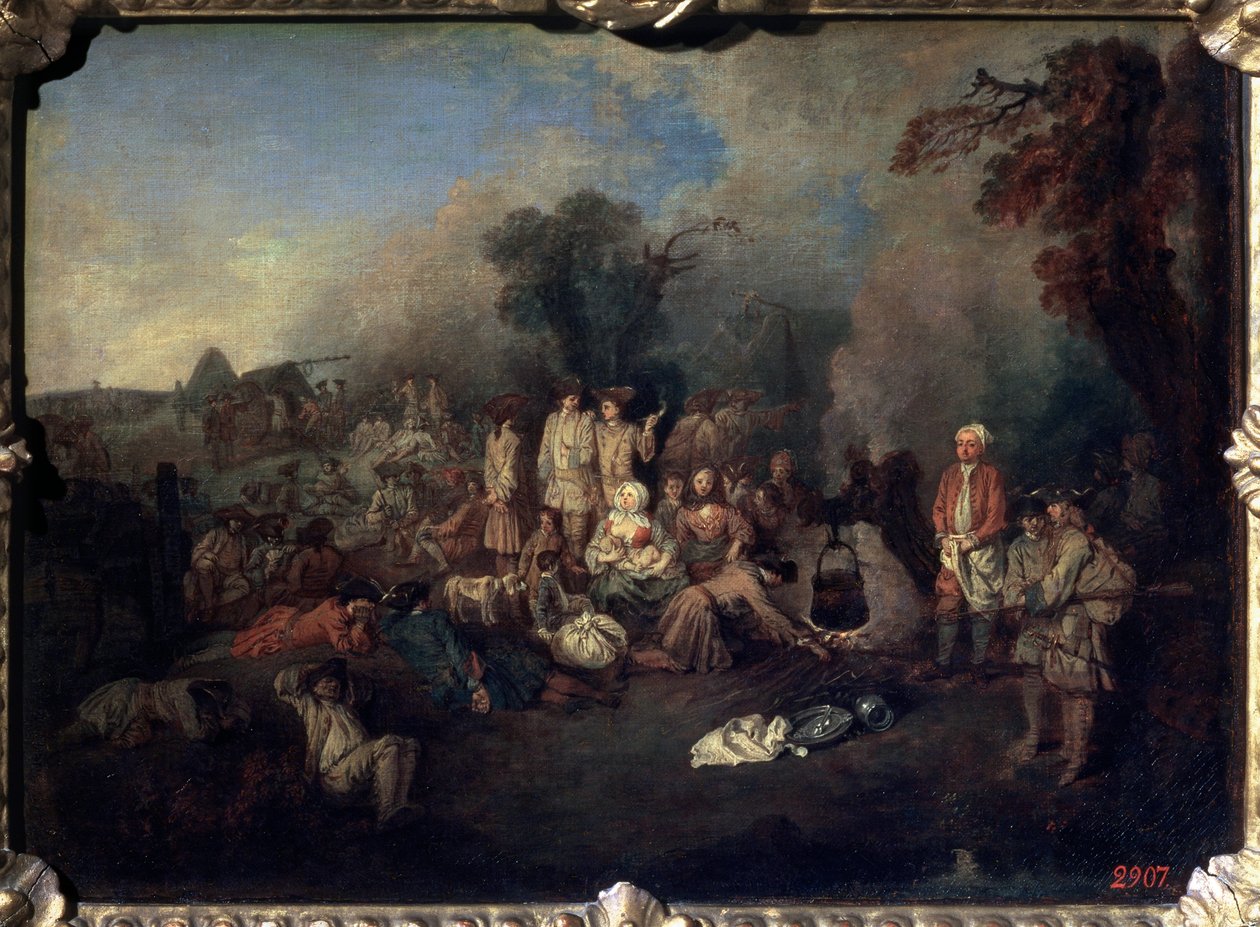 ビバーク、c1710 作： ジャン・アントワーヌ・ヴァトー