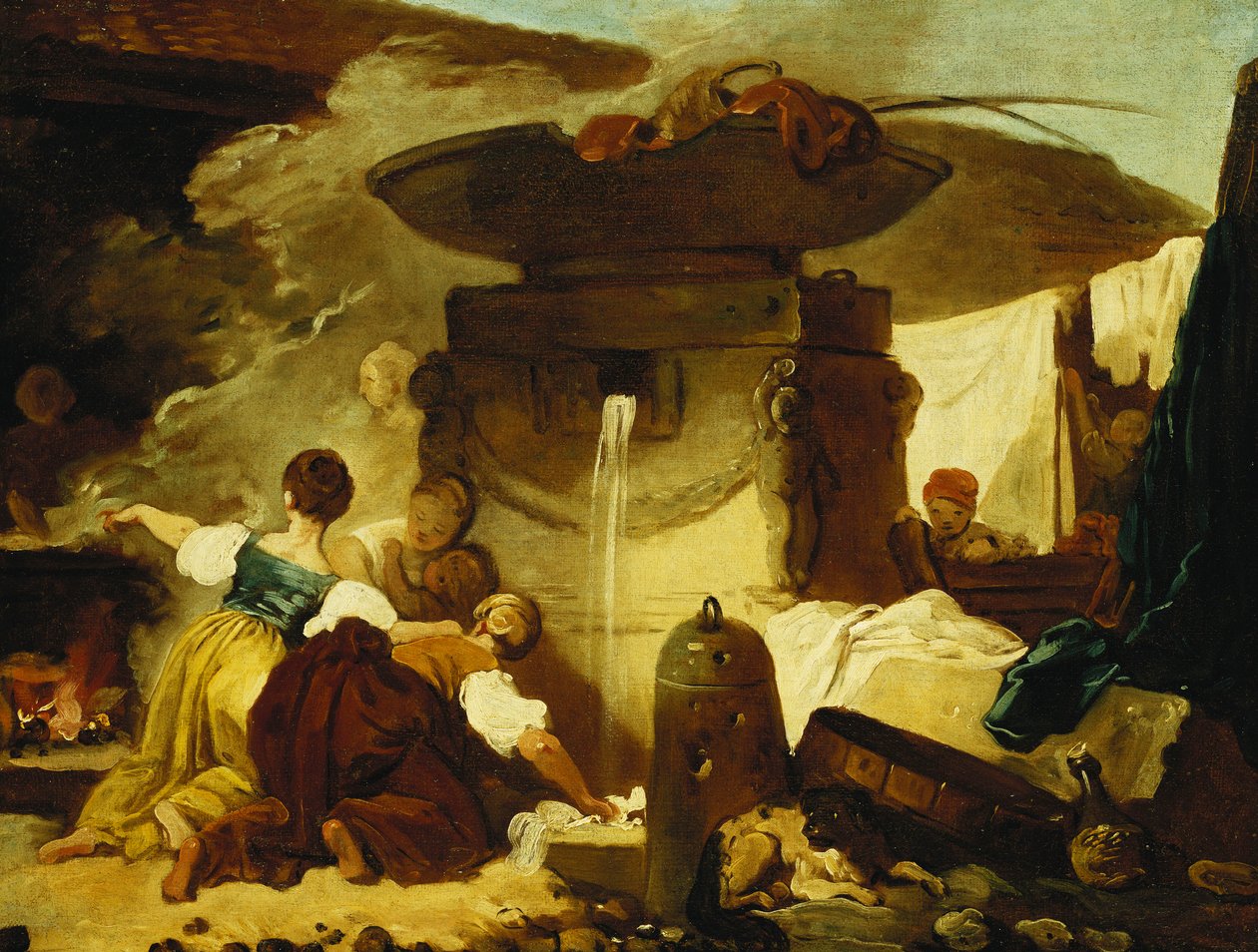 泉のLaundresses、 作： ジャン・ホノレ・フラゴナール