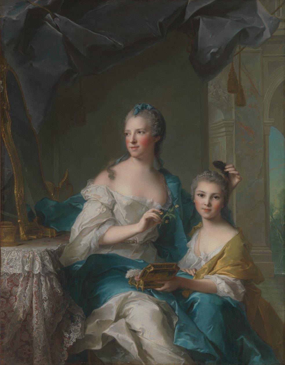 マダムマルソリエとその娘、1749年。 作： ジャン・マルク・ナティエ