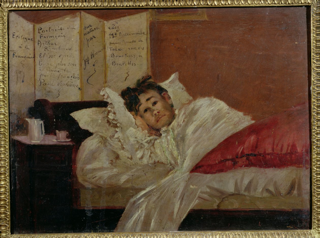 ブリュッセルのベッドにいるアーサーランボー（1854-91） 作： ジェフ・ロスマン
