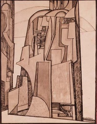 風景、1914年頃（ペンとインク） 作： ジェシカ・デスモット