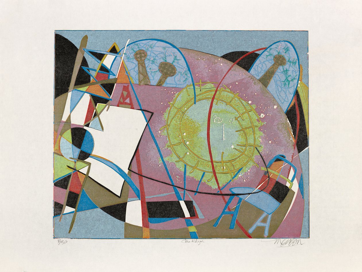 コート・ダジュール、2020年（木版画） 作： ジム・モンソン