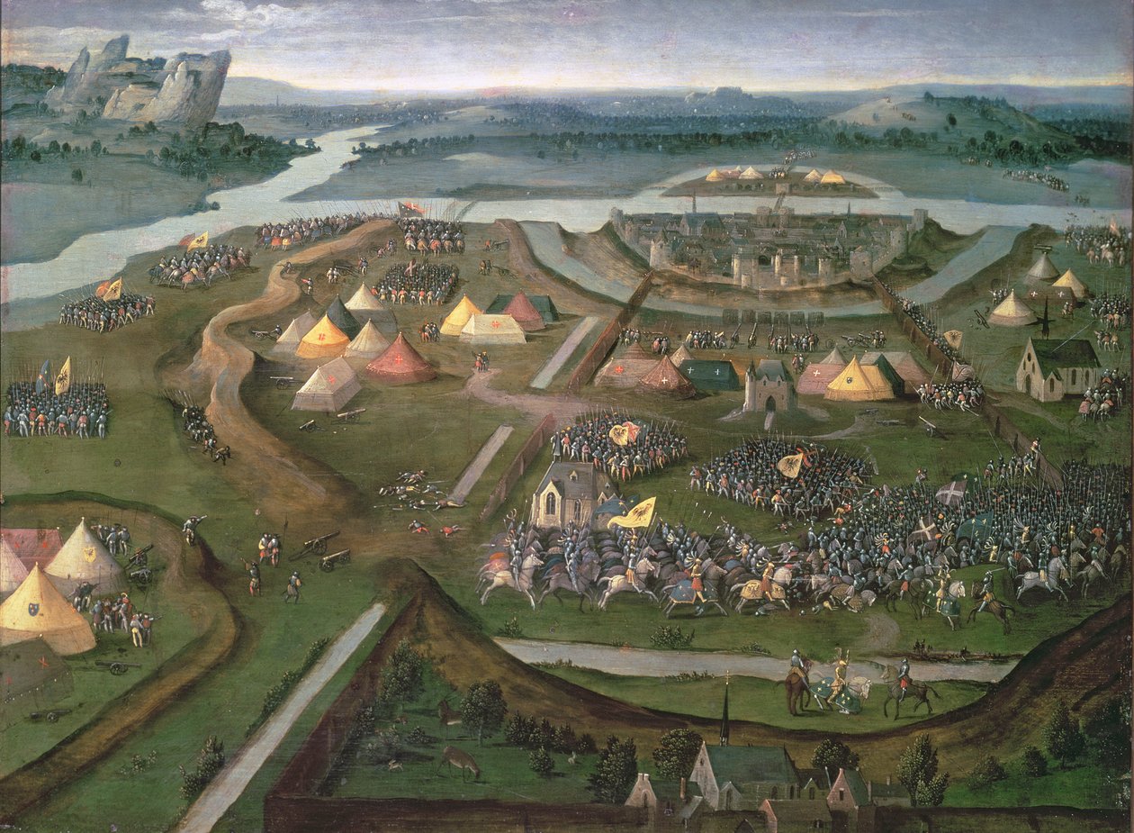 1525年のパヴィアの戦い、1530年頃（パネル） 作： ヨアヒム・パテニエ