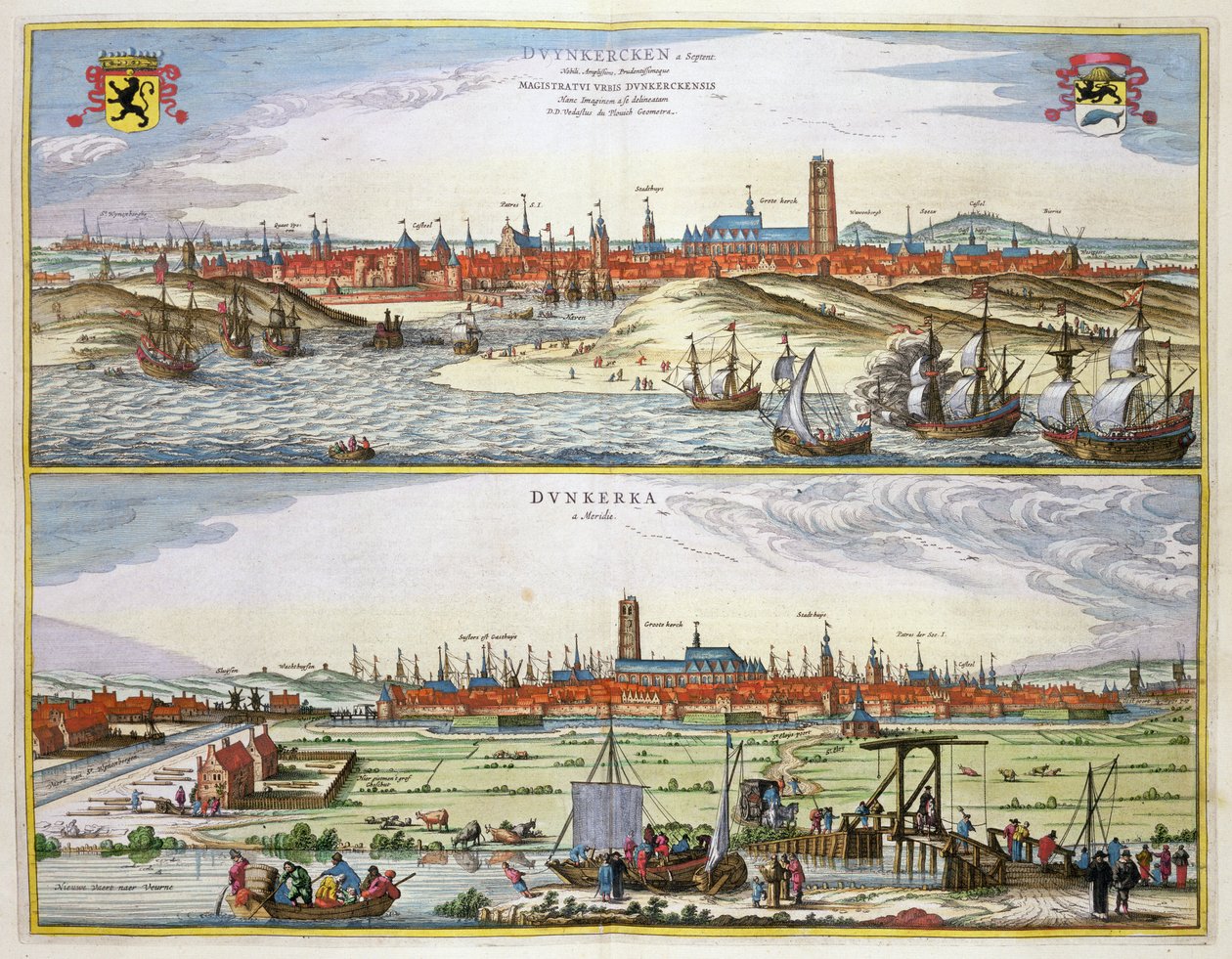 1649年にアムステルダムで出版されたスペイン占領下のダンケルク市 作： Joan Blaeu