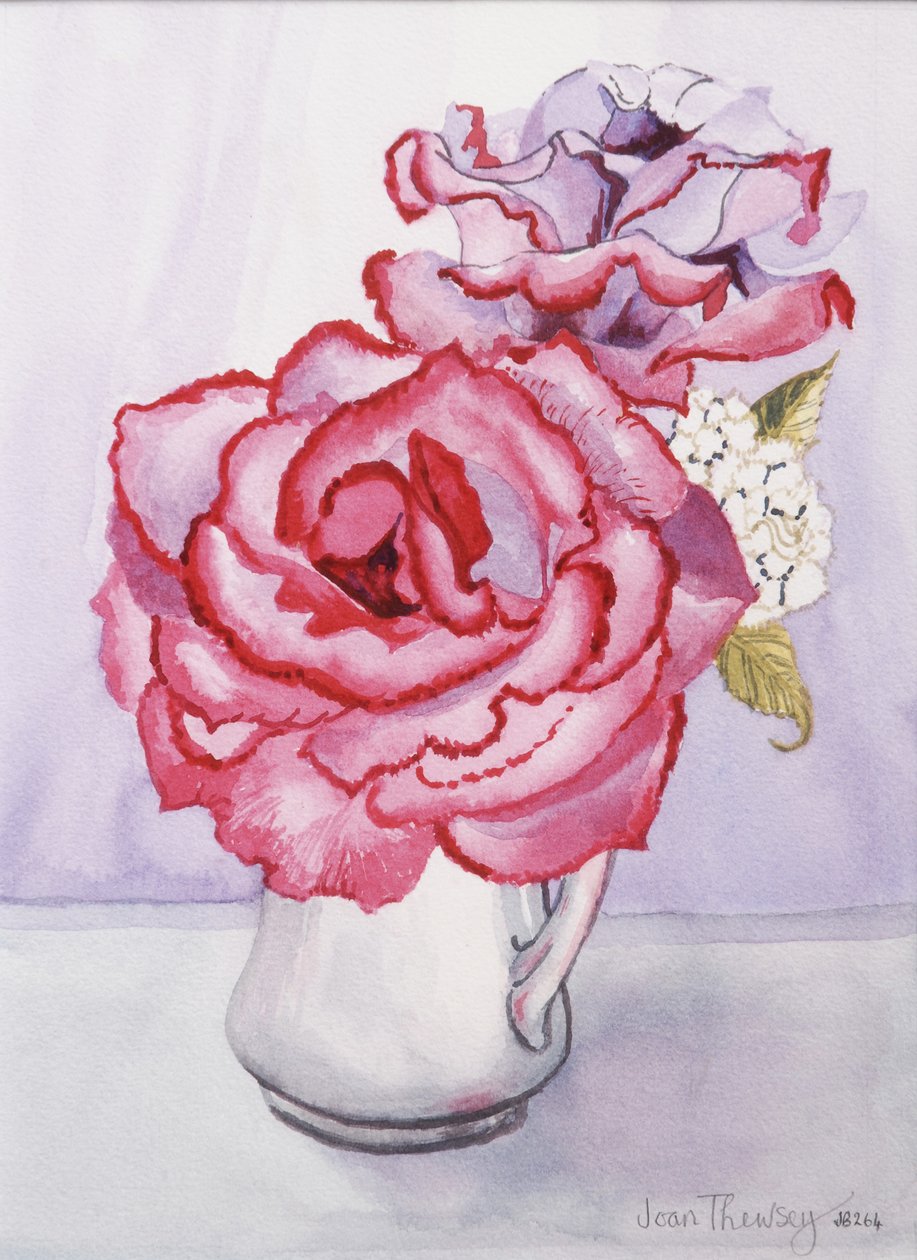 Madge&39;s Rose、2010年（手作りの紙にトイレ） 作： Joan Thewsey