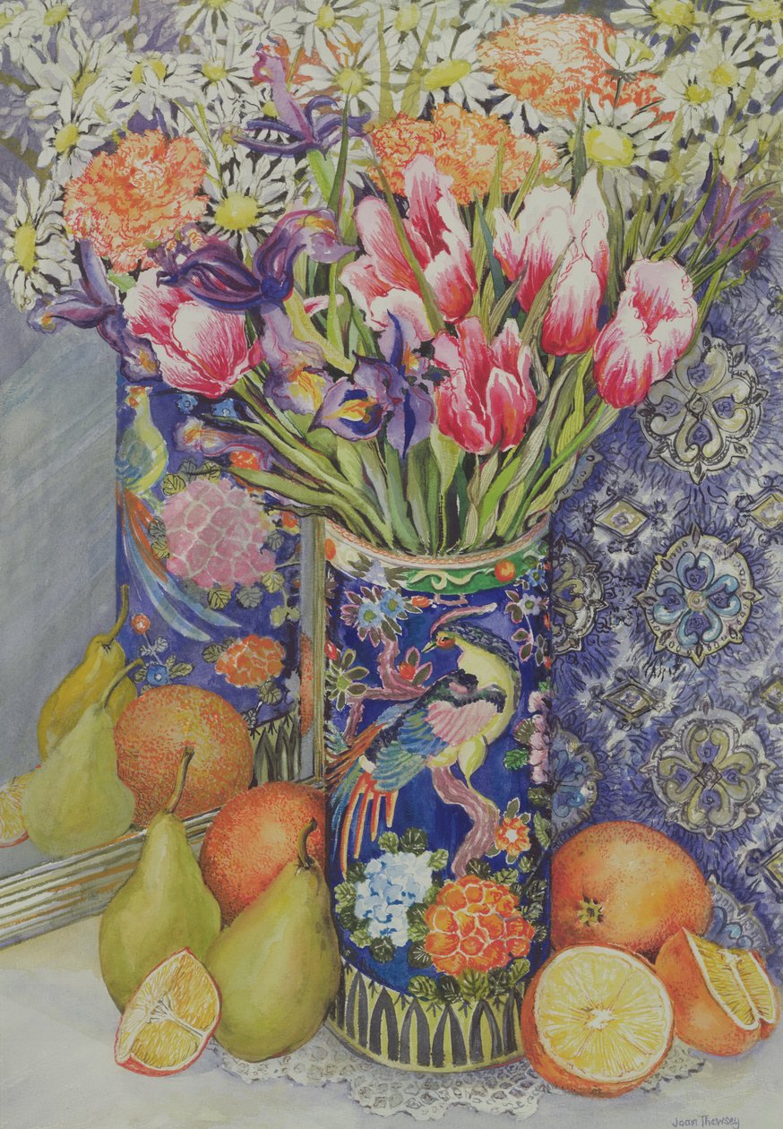 果物の花瓶のチューリップ 作： Joan Thewsey