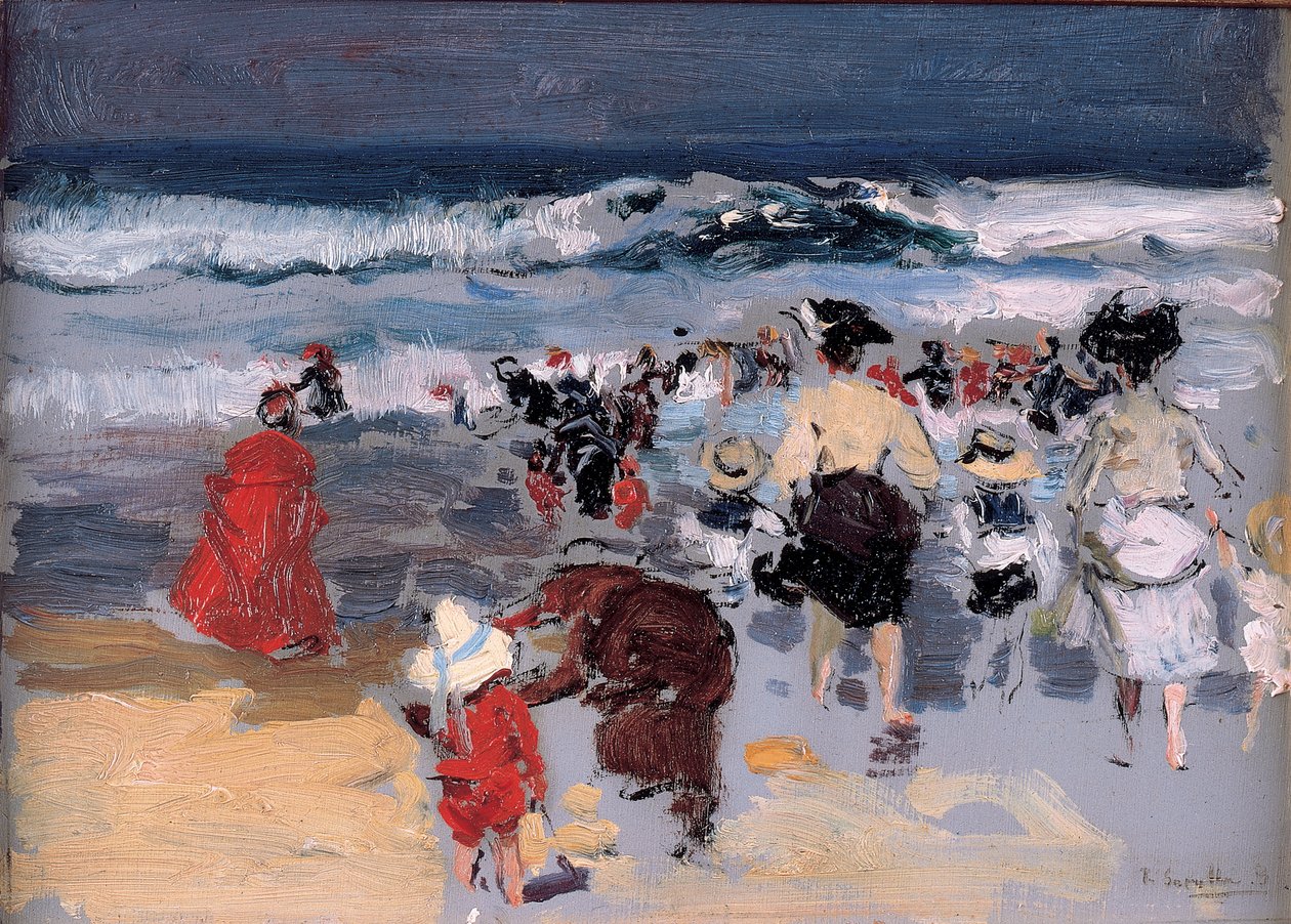 ビアリッツのビーチ、1906 作： JoaquínSorolla