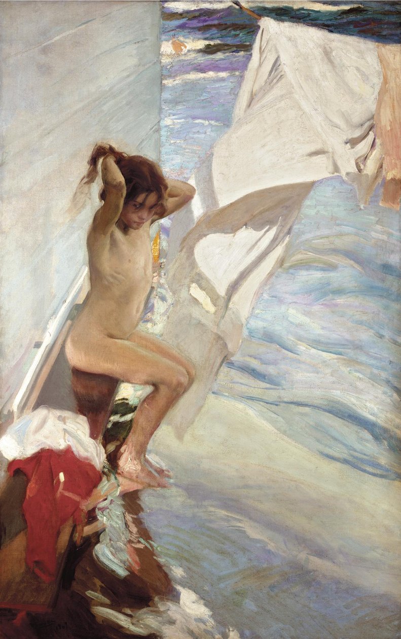 お風呂の前 作： JoaquínSorolla