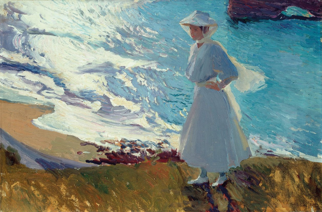 ビアリッツまたはコントレジュールのビーチのマリア 作： JoaquínSorolla