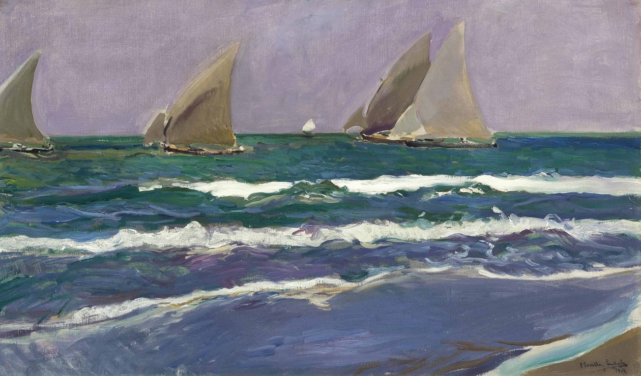 海、バレンシアの帆 作： JoaquínSorolla