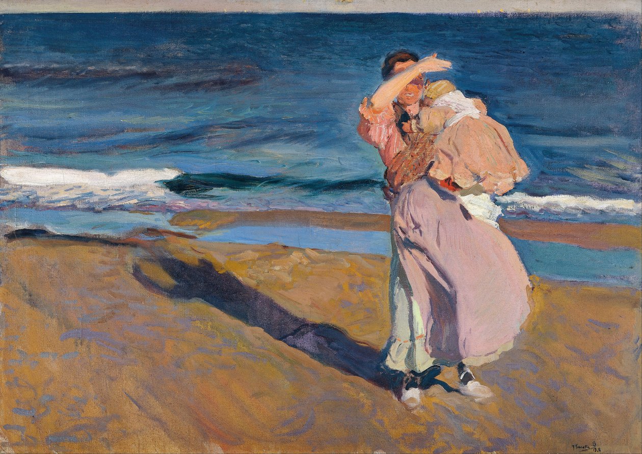 息子と一緒の漁師 作： JoaquínSorolla