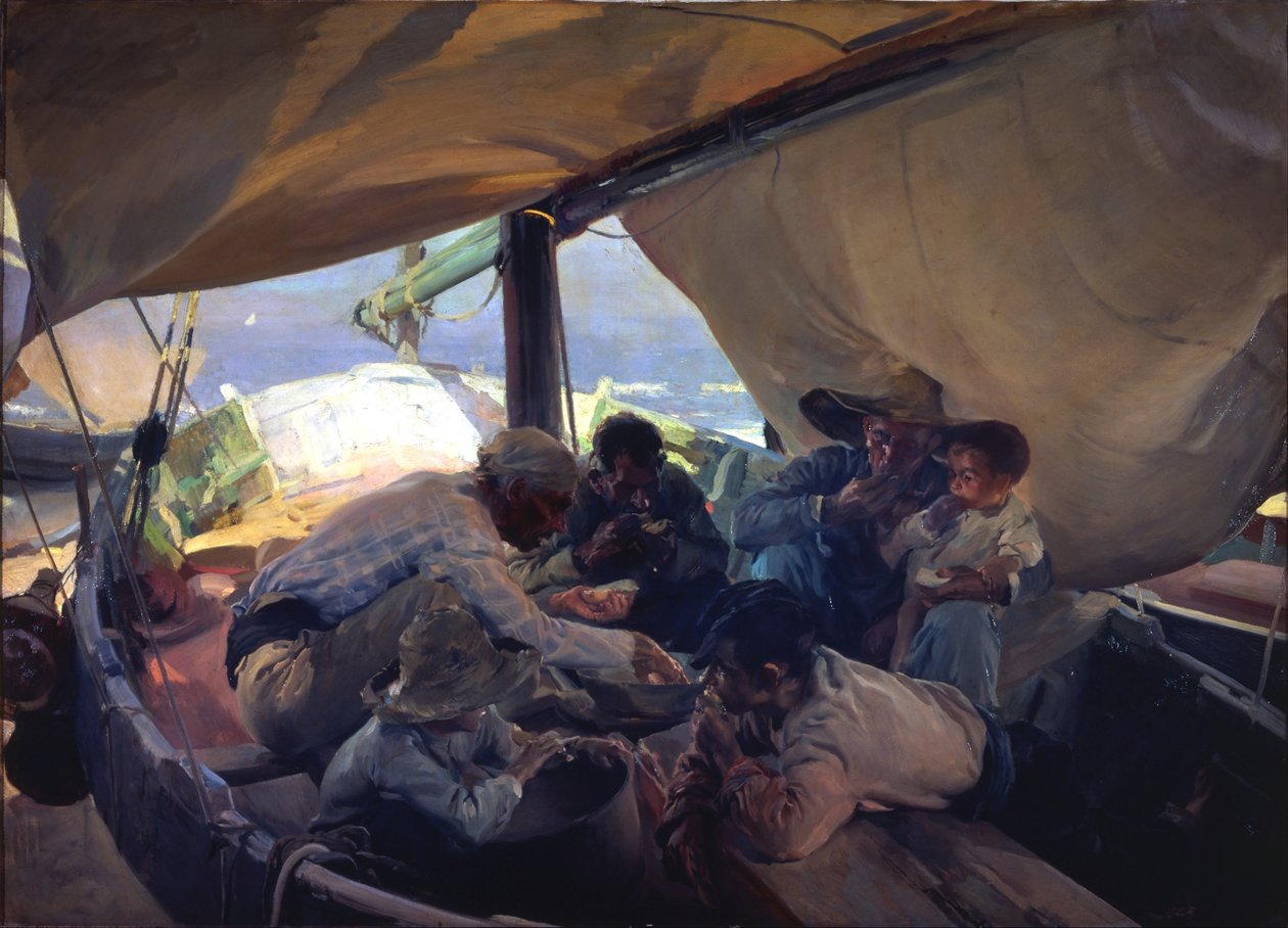 ボートでランチ 作： JoaquínSorolla