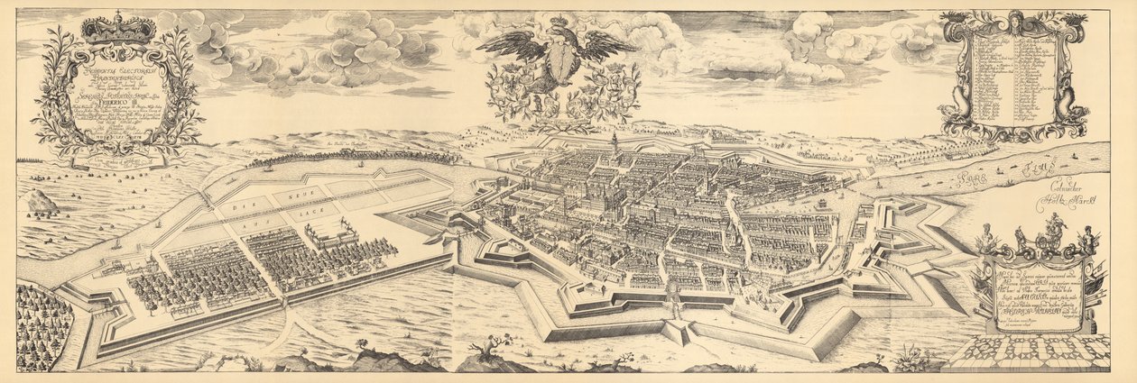 ベルリンとケルンの地図、1688年 作： ヨハン・ベルンハルト・シュルツ