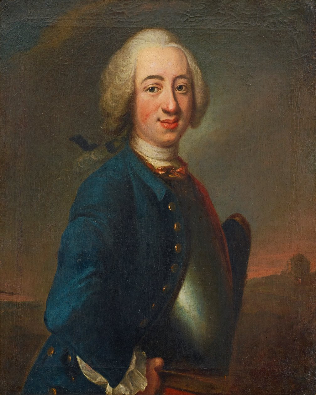 ヨハン・ヘンリク・シェフェル（1690-1781）。若い将校の肖像画 作： ヨハン・ヘンリック・シェッフェル