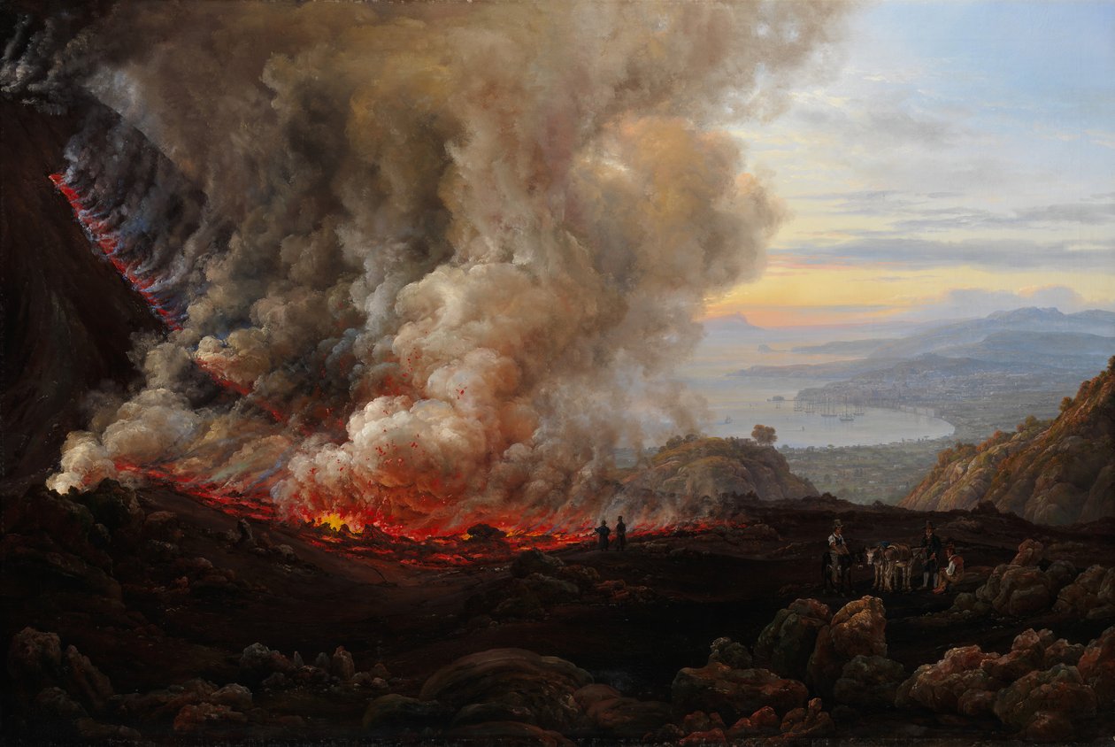 ベスビオ火山の噴火、1824 年。 作： ヨハン・クリスチャン・ダール