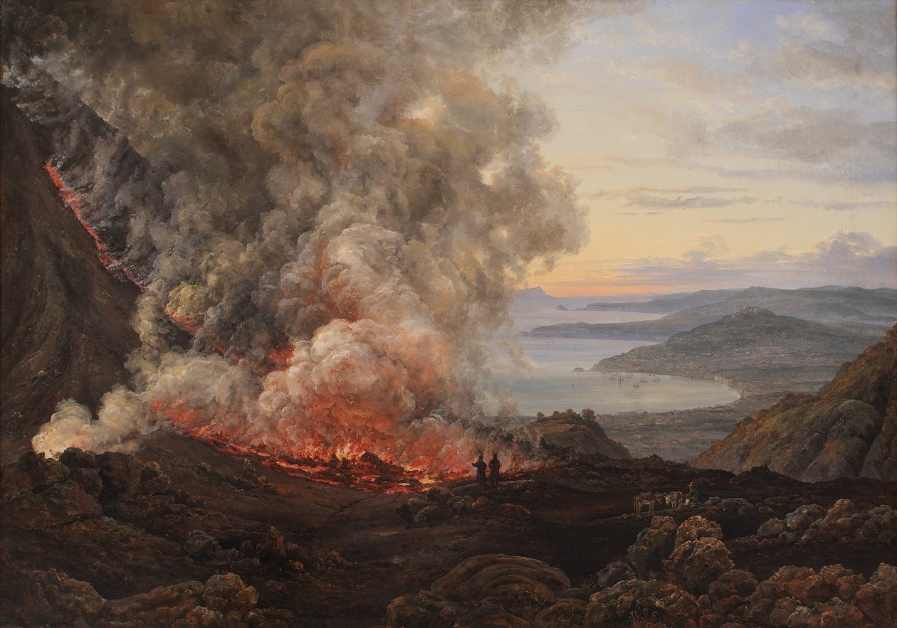 ヴェスヴィオ火山の噴火、1821年 作： ヨハン・クリスチャン・ダール