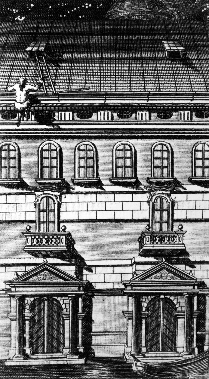 ジャコモカサノバによる「ヴェネツィア共和国の刑務所からの脱出の物語」と呼ばれる「I Piombi」のイラスト、1788年発行 作： ヨハン・ベルカ