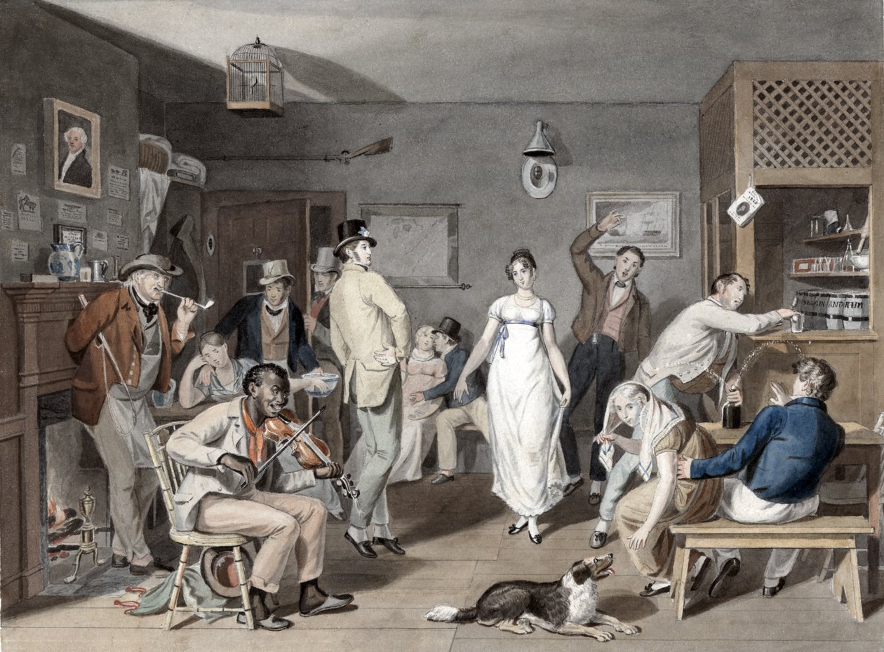カントリーダンス、1820年頃（手描きの彫刻） 作： ヨハン・ルートヴィヒ・クリムメル