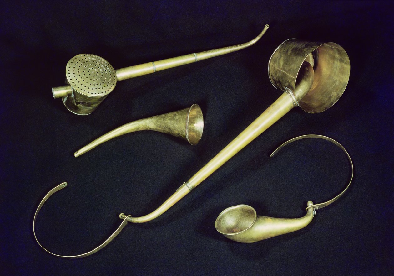 ルートヴィヒヴァンベートーベン（1770-1827）c.1813（銅）に属するアコースティック楽器のコルネット 作： ヨハン・ネポムク・マエルツェルまたはマルツェル
